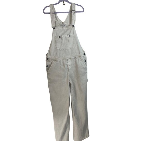 Allen Onyia x INC Mens Overalls Size Medium Beige Denim Adjustable Straps - Picture 1 of 8